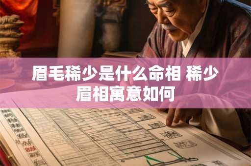 眉毛稀少是什么命相 稀少眉相寓意如何
