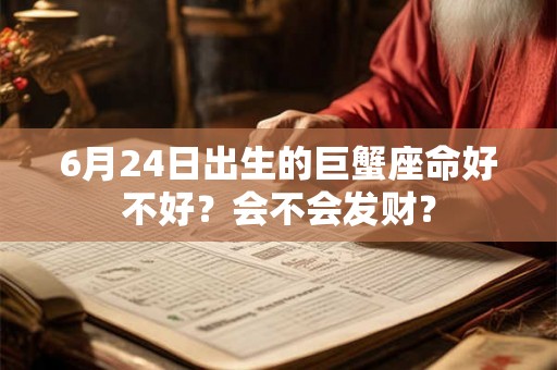 6月24日出生的巨蟹座命好不好?会不会发财? 6月24日出生的巨蟹座命好不好?会不会发财?