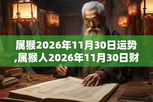 属猴2026年11月30日运势,属猴人2026年11月30日财运,生肖猴2026年11月30日运势