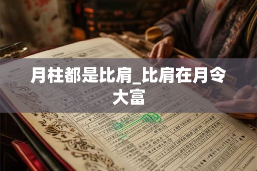 月柱都是比肩_比肩在月令大富 月柱都是比肩_比肩在月令大富