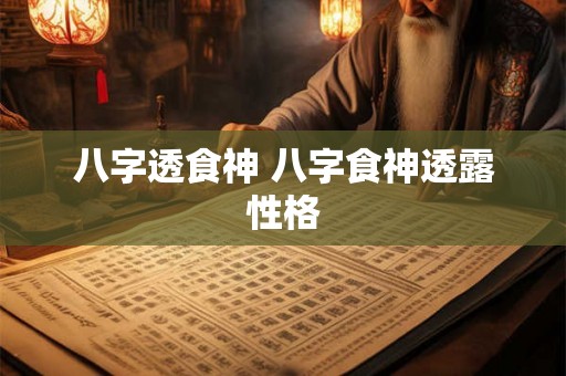 八字透食神 八字食神透露性格