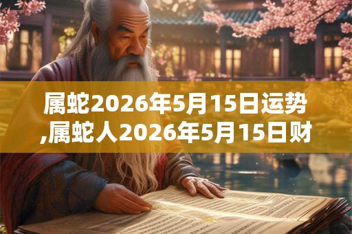 属蛇2026年5月15日运势,属蛇人2026年5月15日财运,生肖蛇2026年5月15日运势 属蛇2026年5月15日运势,属蛇人2026年5月15日财运,生肖蛇2026年5月15日运势