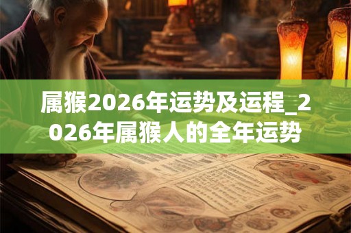 属猴2026年运势及运程_2026年属猴人的全年运势