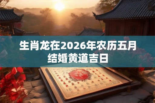 生肖龙在2026年农历五月结婚黄道吉日 生肖龙在2026年农历五月结婚黄道吉日