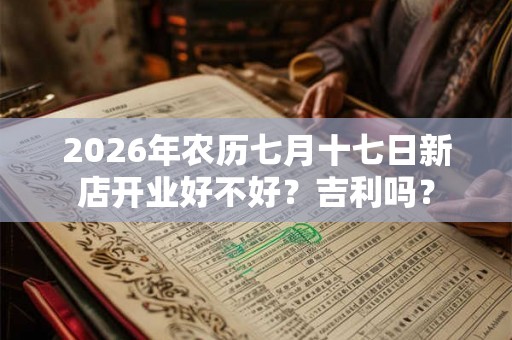 2026年农历七月十七日新店开业好不好？吉利吗？