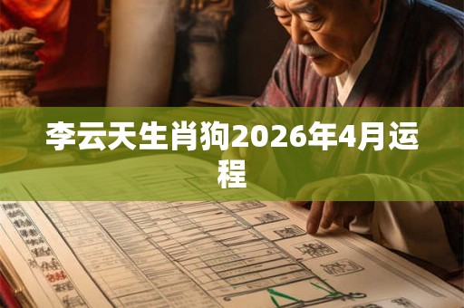 李云天生肖狗2026年4月运程