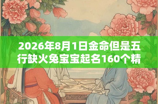 2026年8月1日金命但是五行缺火兔宝宝起名160个精选好名