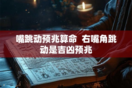 嘴跳动预兆算命  右嘴角跳动是吉凶预兆