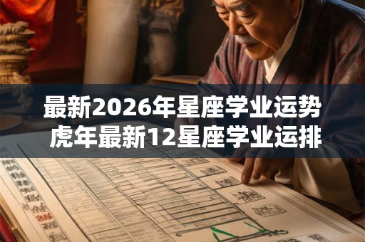 最新2026年星座学业运势 虎年最新12星座学业运排行
