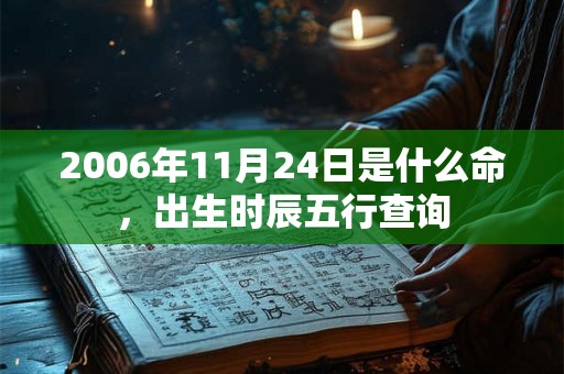 2006年11月24日是什么命，出生时辰五行查询