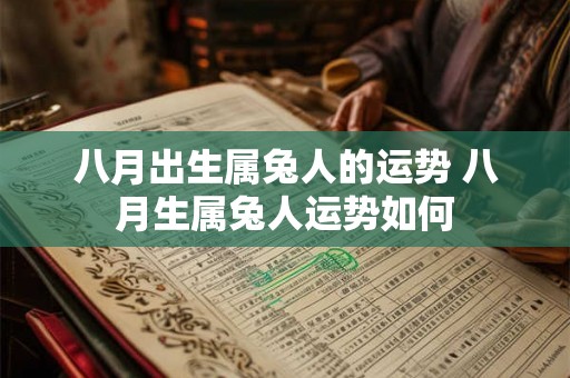 八月出生属兔人的运势 八月生属兔人运势如何