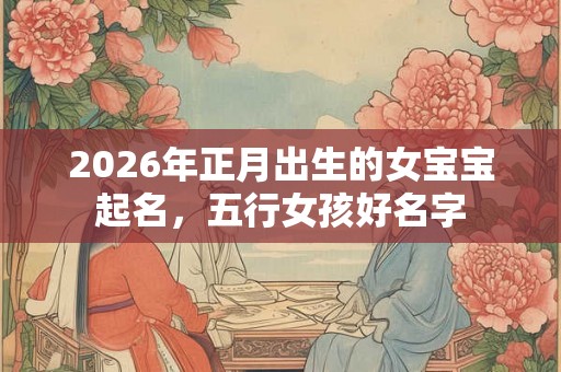 2026年正月出生的女宝宝起名,五行女孩好名字 2026年正月出生的女宝宝起名,五行女孩好名字