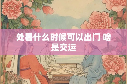 处暑什么时候可以出门 啥是交运