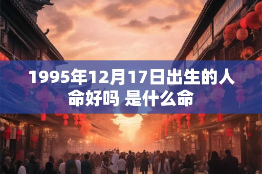 1995年12月17日出生的人命好吗 是什么命