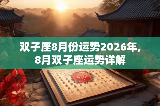双子座8月份运势2026年,8月双子座运势详解