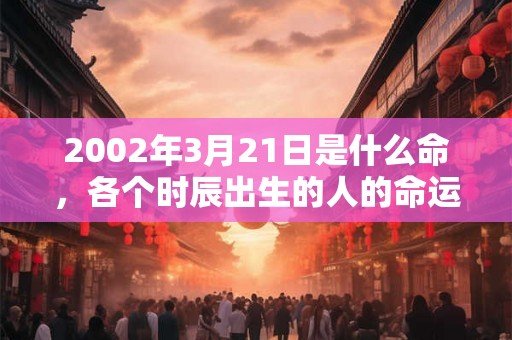 2002年3月21日是什么命，各个时辰出生的人的命运