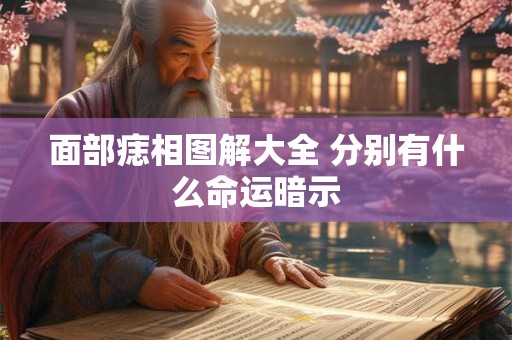 面部痣相图解大全 分别有什么命运暗示