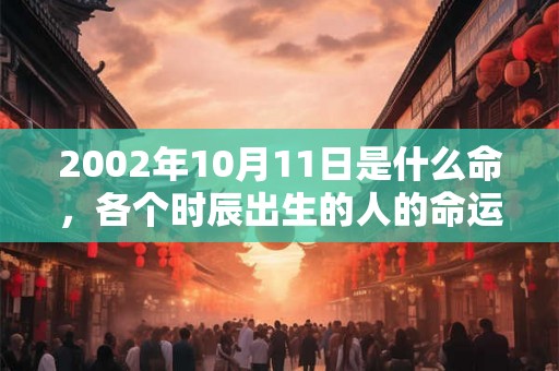 2002年10月11日是什么命，各个时辰出生的人的命运