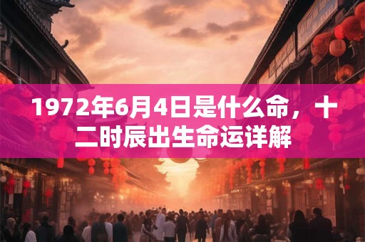1972年6月4日是什么命，十二时辰出生命运详解