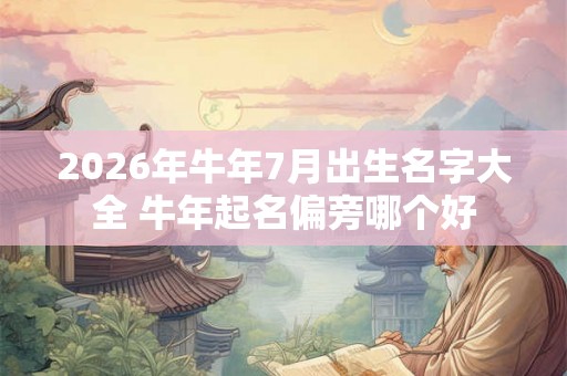2026年牛年7月出生名字大全 牛年起名偏旁哪个好