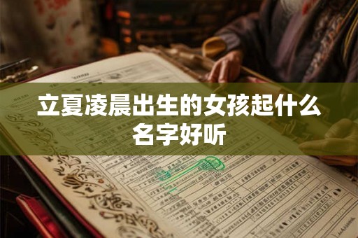 立夏凌晨出生的女孩起什么名字好听