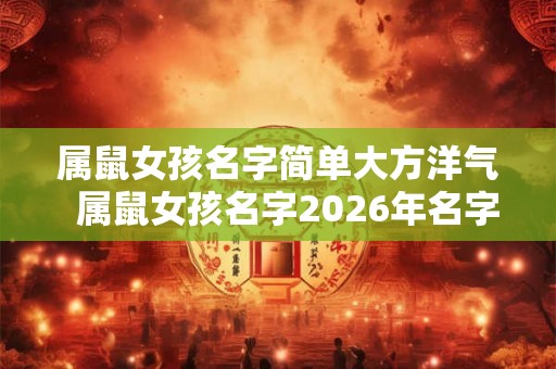 属鼠女孩名字简单大方洋气  属鼠女孩名字2026年名字大全