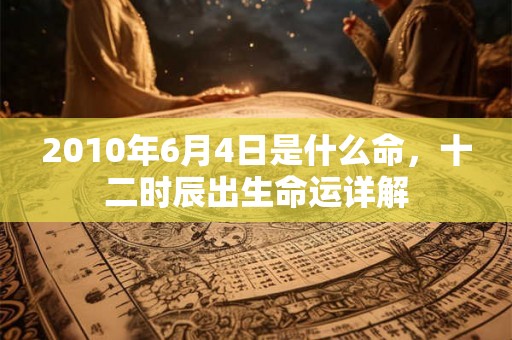 2010年6月4日是什么命，十二时辰出生命运详解