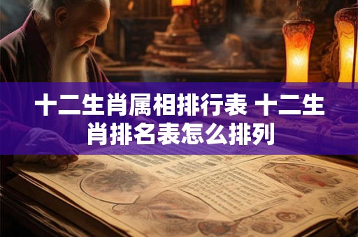 十二生肖属相排行表 十二生肖排名表怎么排列