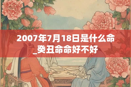 2007年7月18日是什么命_癸丑命命好不好