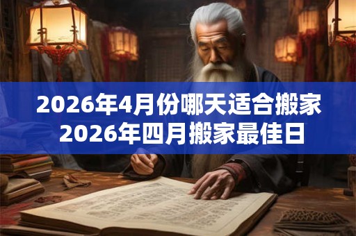 2026年4月份哪天适合搬家 2026年四月搬家最佳日