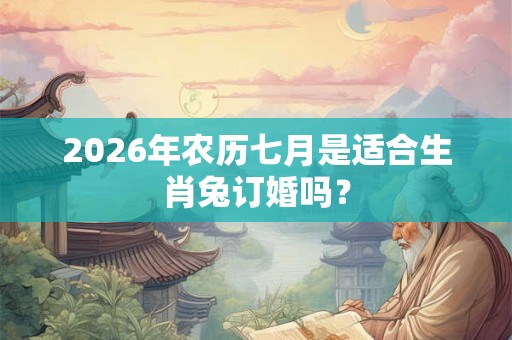 2026年农历七月是适合生肖兔订婚吗？