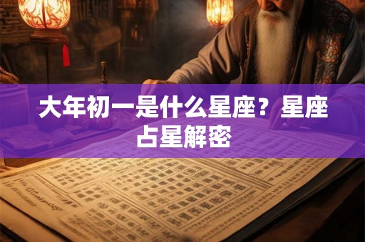 大年初一是什么星座？星座占星解密