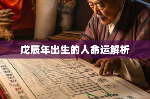 戊辰年出生的人命运解析