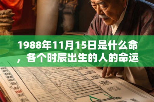 1988年11月15日是什么命，各个时辰出生的人的命运