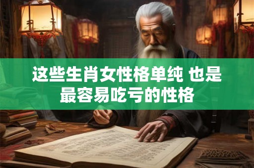 这些生肖女性格单纯 也是最容易吃亏的性格
