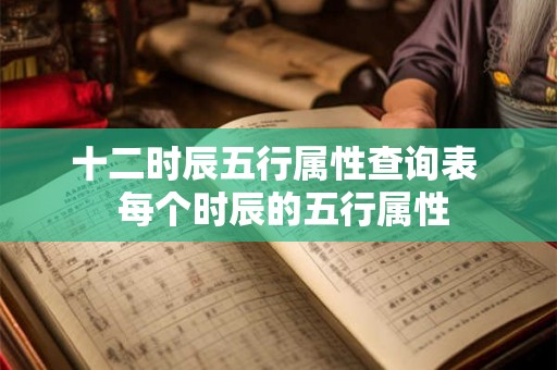 十二时辰五行属性查询表 每个时辰的五行属性 十二时辰五行属性查询表 每个时辰的五行属性
