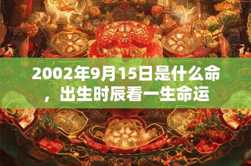 2002年9月15日是什么命，出生时辰看一生命运