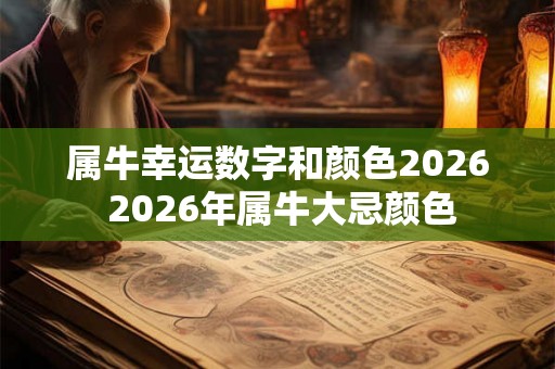 属牛幸运数字和颜色2026 2026年属牛大忌颜色