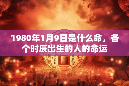 1980年1月9日是什么命，各个时辰出生的人的命运