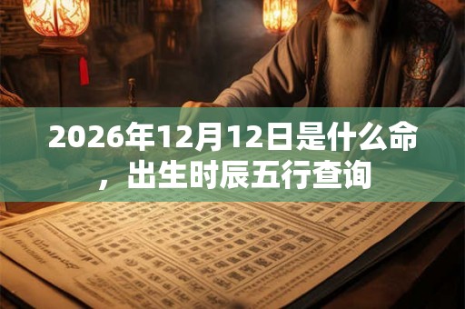 2026年12月12日是什么命，出生时辰五行查询