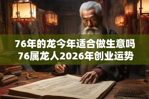 76年的龙今年适合做生意吗 76属龙人2026年创业运势如何 76年的龙今年适合做生意吗 76属龙人2026年创业运势如何
