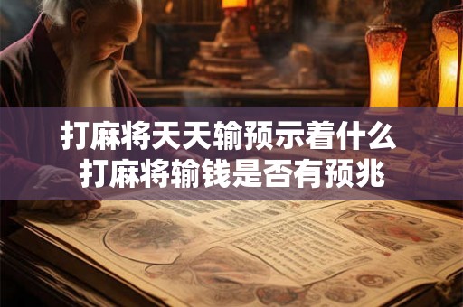 打麻将天天输预示着什么 打麻将输钱是否有预兆 打麻将天天输预示着什么 打麻将输钱是否有预兆