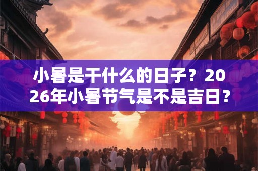 小暑是干什么的日子?2026年小暑节气是不是吉日? 小暑是干什么的日子?2026年小暑节气是不是吉日?