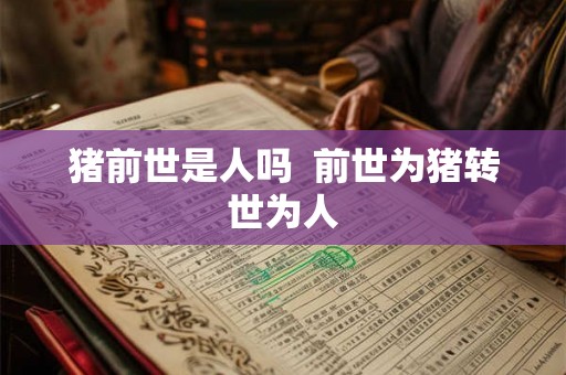 猪前世是人吗  前世为猪转世为人