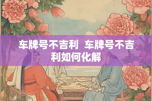 车牌号不吉利  车牌号不吉利如何化解