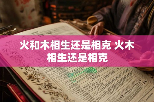 火和木相生还是相克 火木相生还是相克 火和木相生还是相克 火木相生还是相克