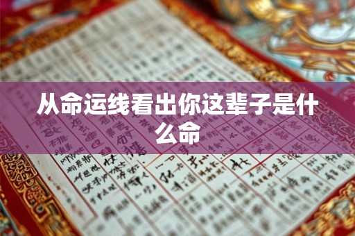 从命运线看出你这辈子是什么命