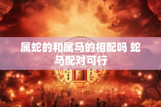属蛇的和属马的相配吗 蛇马配对可行