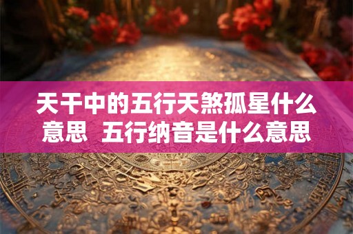 天干中的五行天煞孤星什么意思  五行纳音是什么意思