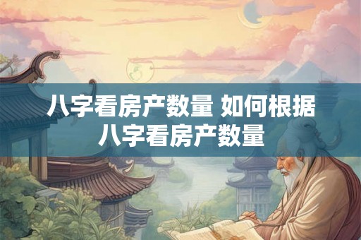 八字看房产数量 如何根据八字看房产数量